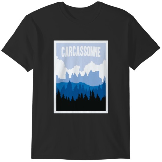 Discover Carcassonne Board Game- Minimalist Travel Style - Gaming Art T-Shirts
