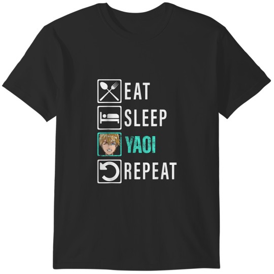 Discover Eat Sleep Yaoi Repeat Yaoi Anime Boy Boys Love Manga 1082 T-Shirts