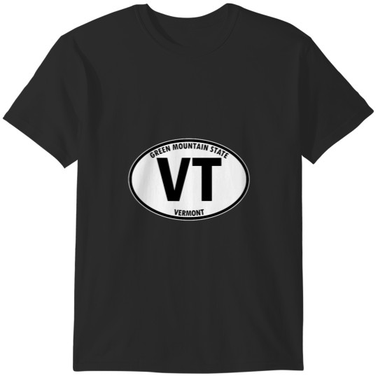 Discover Vermont - Greem Mountain State - State Abbreviation and Motto Oval Travel Bumperfor your Ca T-Shirts