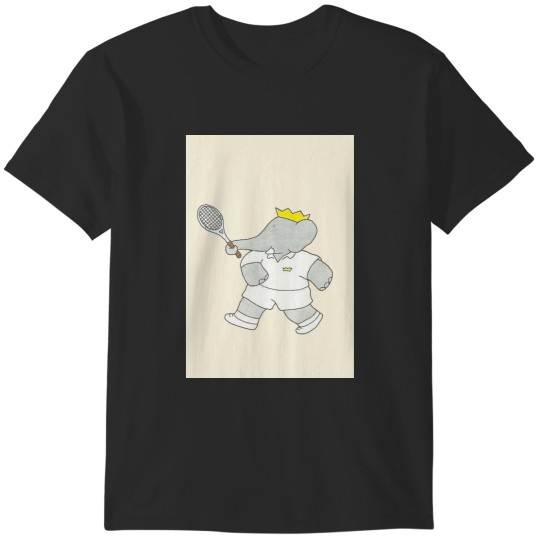 Discover Babar playing tennis T-Shirts