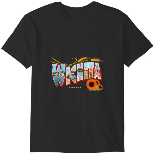 Discover Wichita Kansas Vintage Postcard Decal T-Shirts
