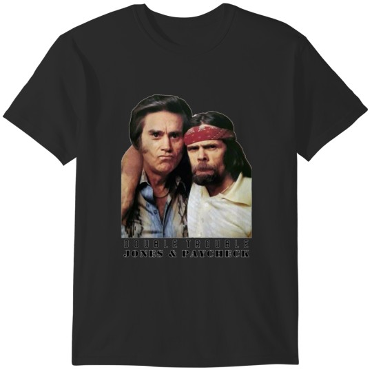 Discover George Jones and Johnny Paycheck-Double Troble T-Shirts
