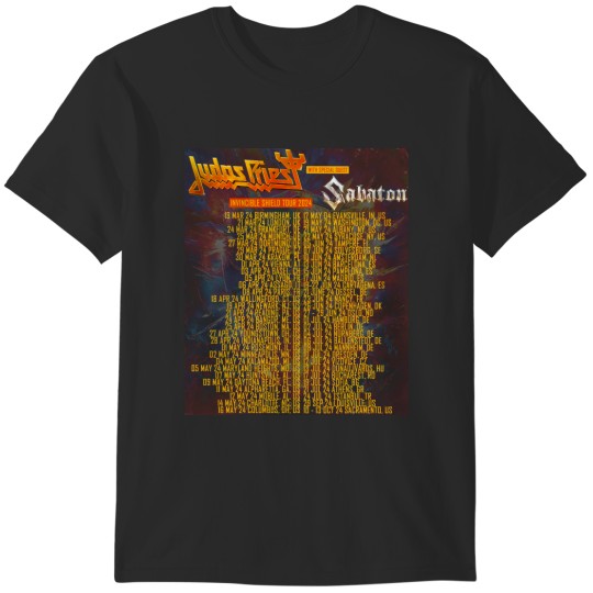 Discover JUDAS PRIEST WITH SABATON INVINCIBLE SHIELD TOUR 2024 T-Shirts