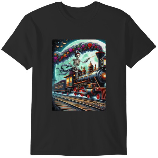 Discover Grateful Roses Skeleton On The Dead Express T-Shirts