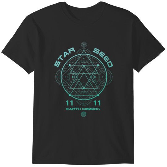 Discover Starseed Sacred Geometry Earth Mission 1111 Fitted Scoop T-Shirts
