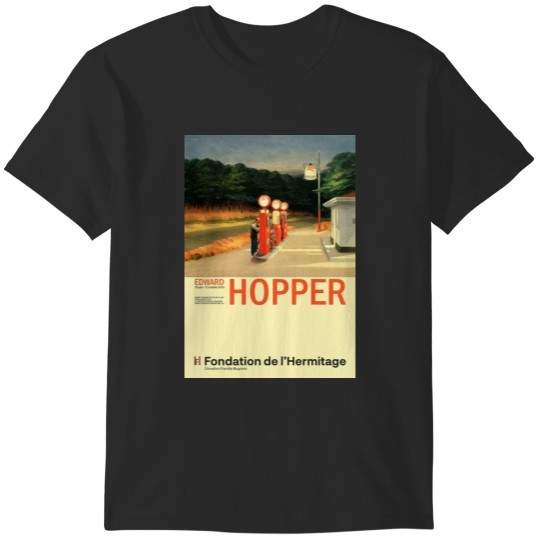 Discover Edward Hopper - Gas - Minimalist Exhibition Art T-Shirts