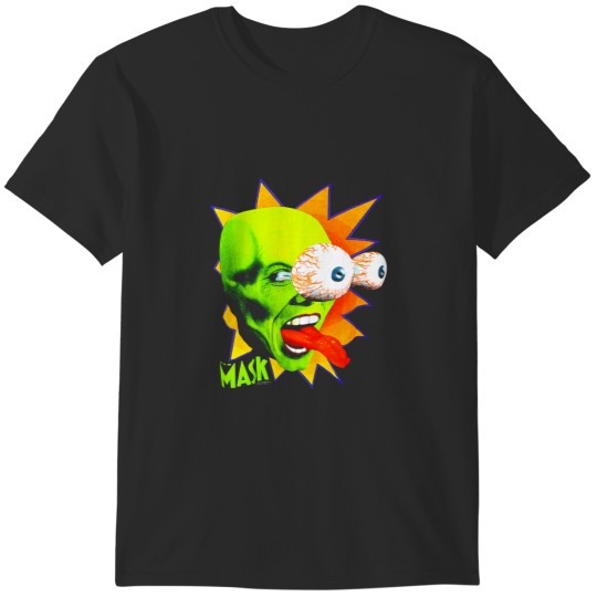 Discover Buy 1994 The MASK Vintage Stanlxey Ipkiss vs Apartment Manager Bug Eyes Scene Classic 90s Pop Culture Jim Carrey Dark Comedy Movie Promo T-Shirt T-Shirts
