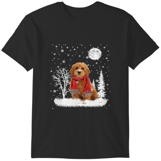 Discover Goldendoodle Under Moonlight Snow Christmas Pajama 14 T-Shirts