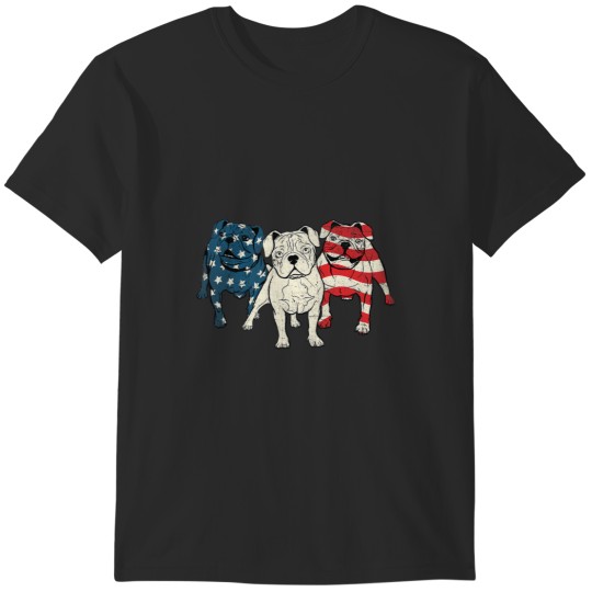 Discover USA American English Bulldog 2Animal Dog Lover Puppy Owner T-Shirts