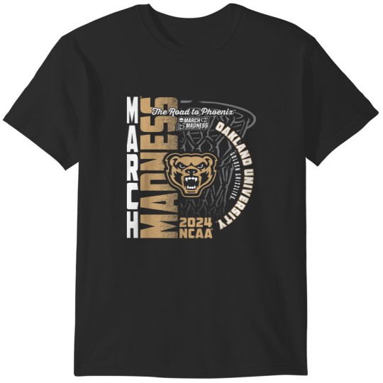 Discover Oakland Golden Grizzlies MarchMadness 2024 Basketballs T-Shirts
