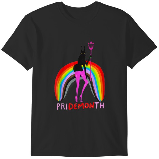 Discover pride month demon pridemonth demon rainbow cool pride month T-Shirts