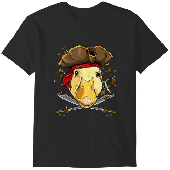 Discover Pirate Duck Jolly Roger Flag Nautical Waterfowl Duck Lover T-Shirts