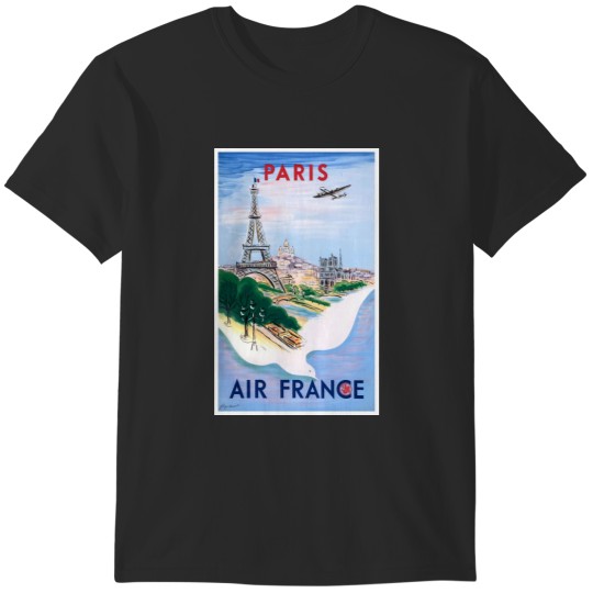 Discover 1950 Air France Paris Travel T-Shirts