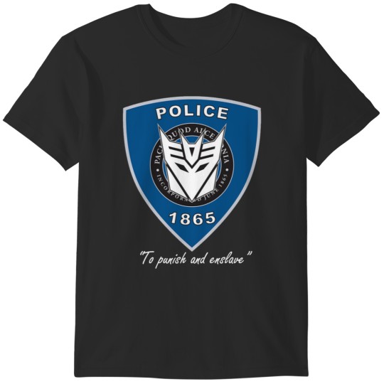 Discover Transformers Decepticon Barricade Police Decal To Punish _amp_ Enslave T-Shirts
