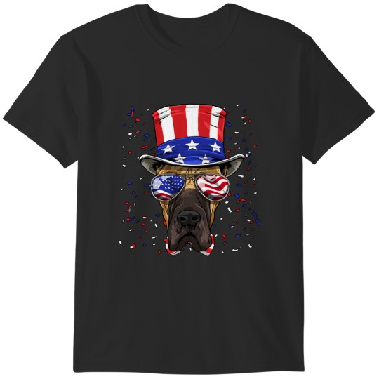 Discover Great Dane 4th of July American Dog USA Flag 766 T-Shirts
