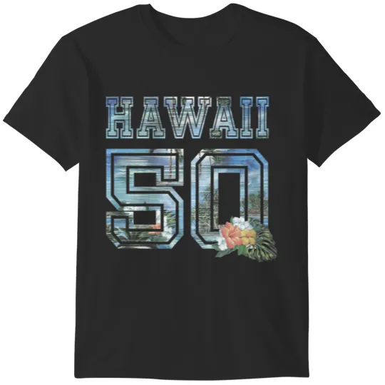 Discover Hawaii 50 Birthday Hawaiian Cool Tropical Hawaiian Vintage Gift Present Men Women T-Shirts
