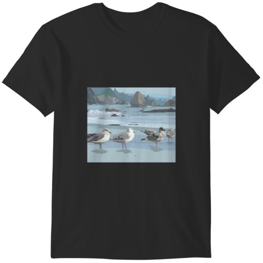 Discover Seagulls at the Sea Shore T-Shirts