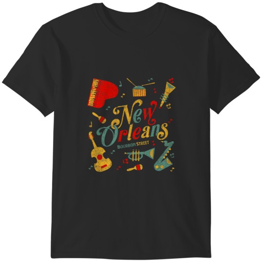 Discover New Orleans Louisiana Music Lovers Tee Bourbon Street T-Shirts