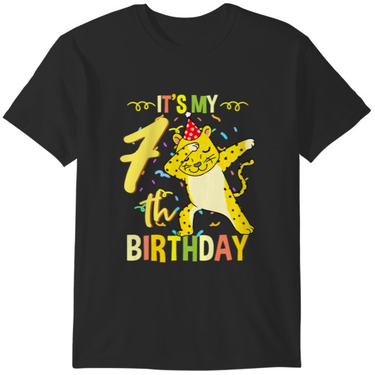 Discover Cheetah Gift Its My 7th Birthday Cheetah T-Shirts