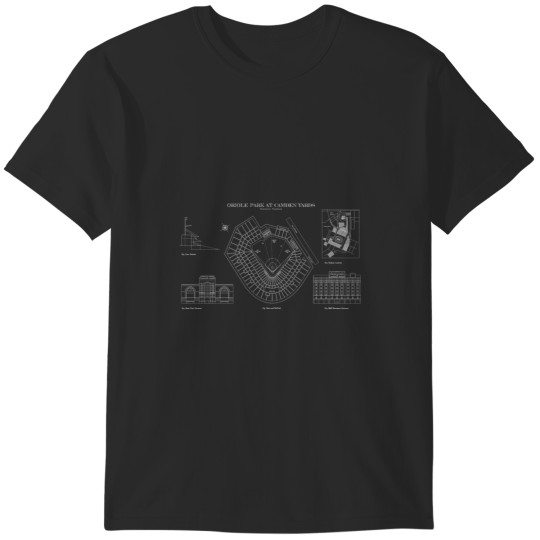 Discover Oriole Park At Camden Yards (White Stencil No Background) T-Shirts