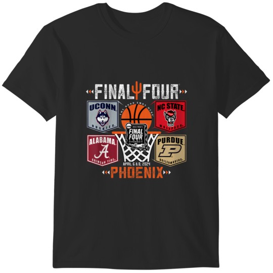 Discover Ncása Final Four 2024 Basketball 4-Team Banners Vintage T-Shirts