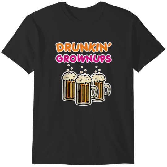Discover Drunkin' Grownups Beer Drinking Funny Bacheloret T-Shirts