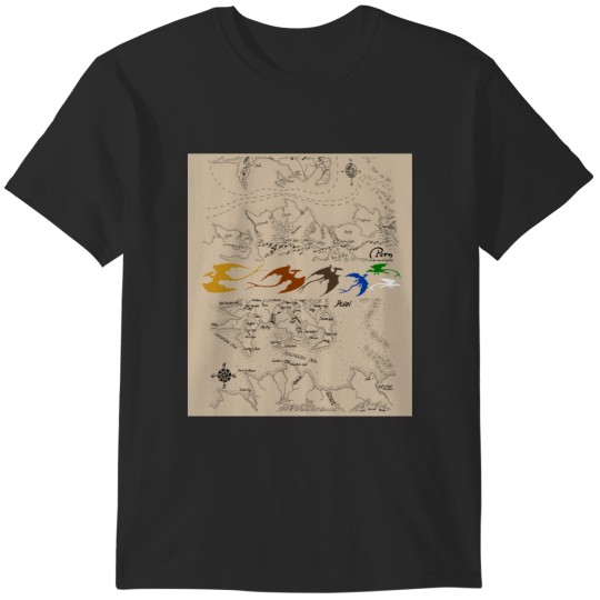Discover Dragonriders of Pern Maps (Beige Background) T-Shirts