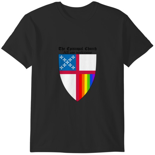 Discover Episcopal Church Shield with Rainbow Pride Vertical Stripes 1 T-Shirts