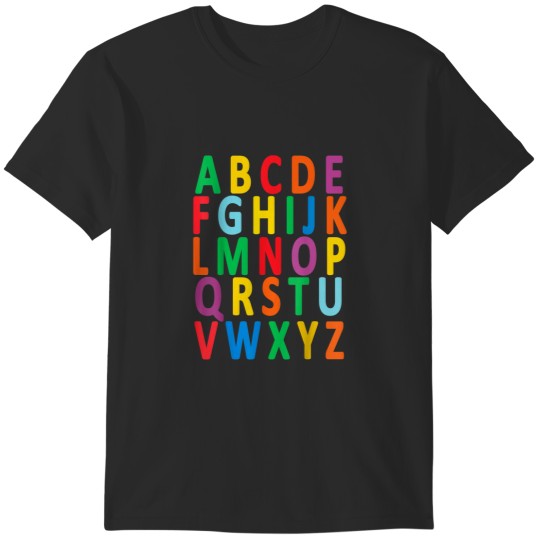 Discover Colorful Uppercase Letters Alphabet learn ABC bo T-Shirts