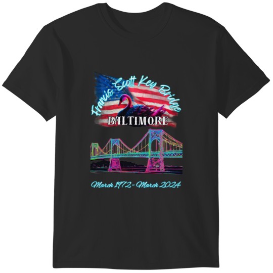 Discover Francis Scott Key Bridge Black Swan T-Shirts