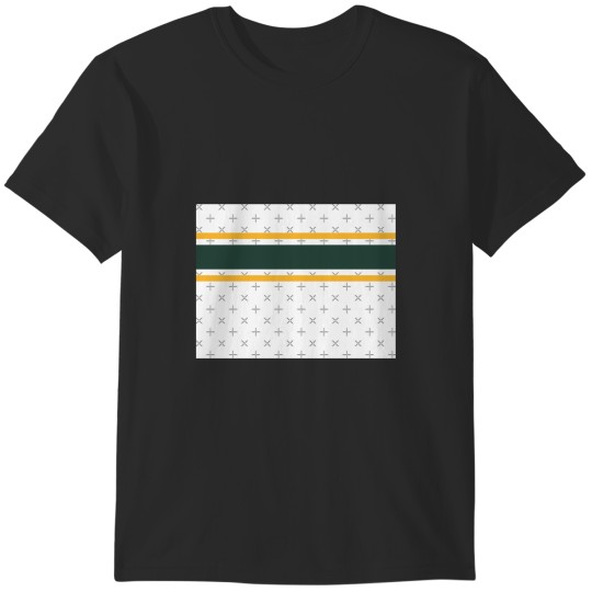 Discover White, Green, &amp Gold Power Stripe T-Shirts