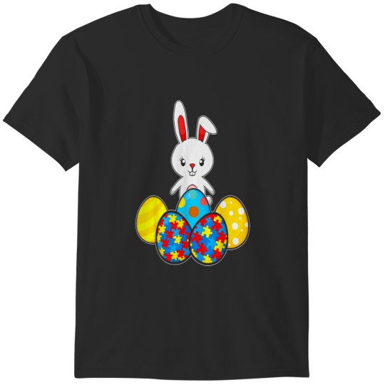Discover Autism Awareness Puzzle Easter Bunny Eggs Funny T-Shirts