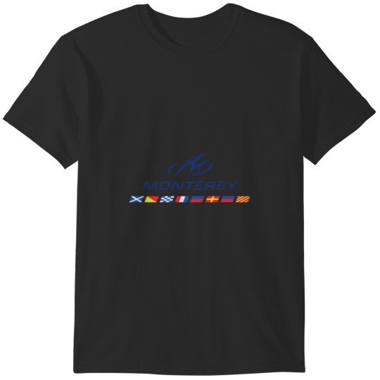 Discover Discover Cool Men's t Shirts Vintage Short Sleeve Monterey-Boats-Blue-Logo- Tshirts T-Shirts