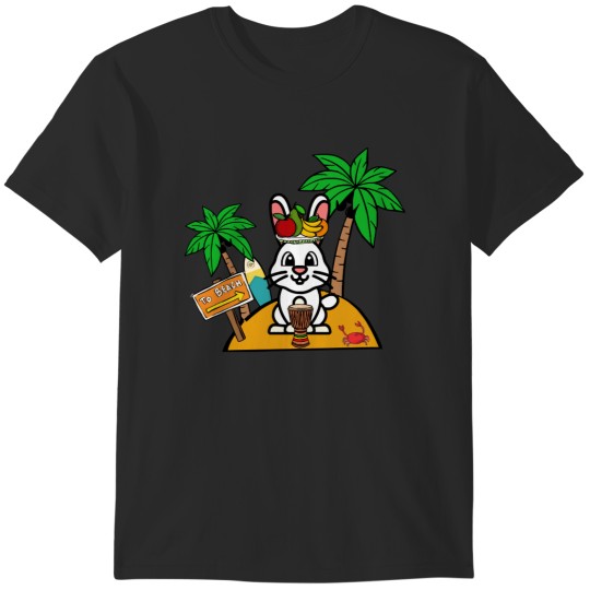 Discover White Rabbit Bunny on an island T-Shirts