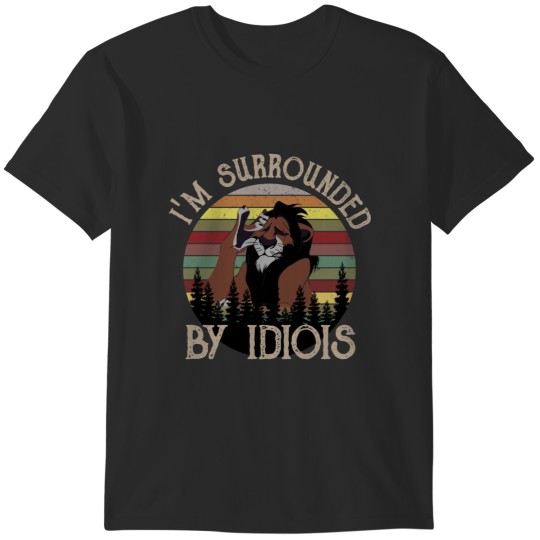 Discover Vintage Lion Kings I am Surrounded By Idiots Mask T-Shirts