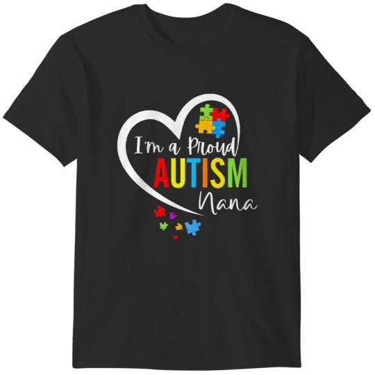Discover Proud Autism Nana Heart Puzzle T-Shirts