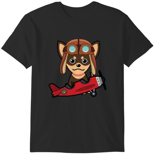 Discover Chihuahua Cute Small dog is in a vintage airplane T-Shirts