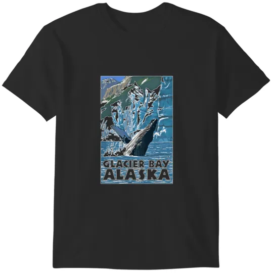 Discover Glacier Bay National Park Splashing Whale Alaska Vintage Travel Decal Classic T-Shirt T-Shirts