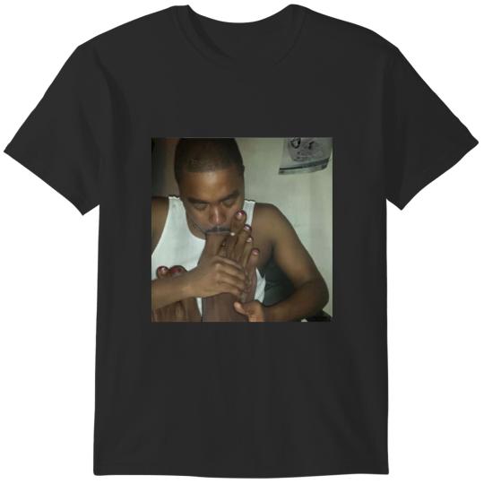 Discover Toe suckin guy with a big toe in his mouth Sticker.png T-Shirts