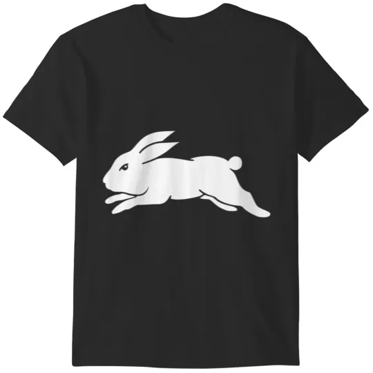 Discover South Sydney Rabbitohs NRL - White Rabbit on Black T-Shirts