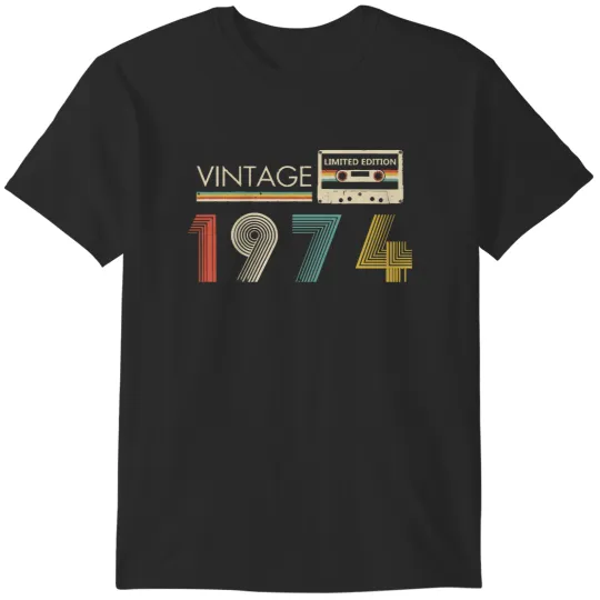 Discover 1974 50th Birthday Gifts Vintage 1974 Limited Edition Cassette 50th Birthday T-Shirts