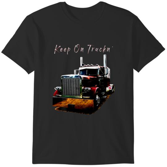 Discover adult and youth semi truck keep on truckn back design T-Shirts