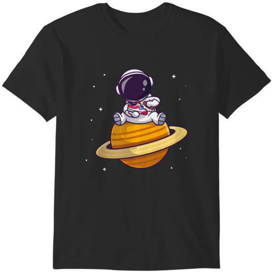 Discover Cute Astronaut Brushing Shoes On Planet Cute Astronaut Brushing Shoes On Planet Cartoon T-Shirts