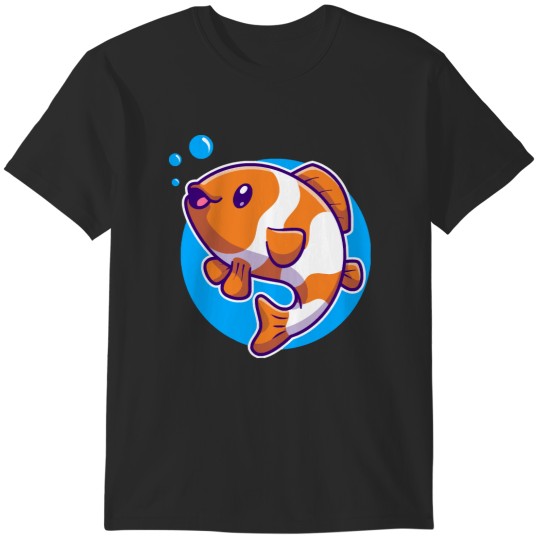 Discover Cute Clownfish Swimming Cartoon Cute Clownfish Swimming Cartoon T-Shirts