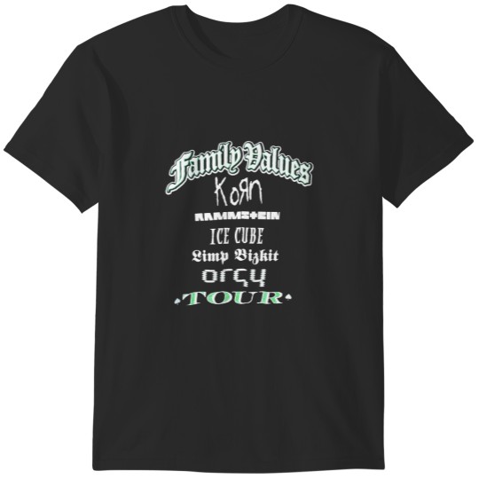Discover Find 1998 Family Values Tour Vintage KoxRn + Ice Cube + Raammstein + Orgy + Limp Bizkit Classic 90's Nu Metal + Hip Hop Traveling Concert  Back T-Shirts