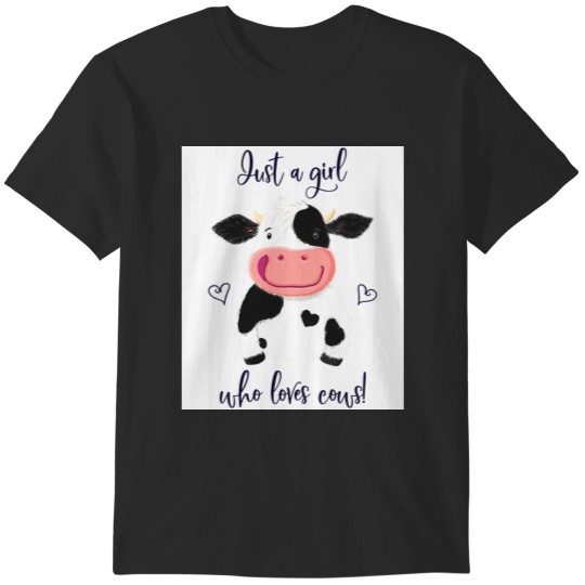 Discover Just A Girl Who Loves Cows Hearts And Holstein. Happy Fisherman T-Shirts