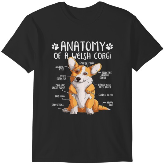 Discover Corgi Dog Corgis Funny Anatomy Welsh Lover Owner 387 T-Shirts