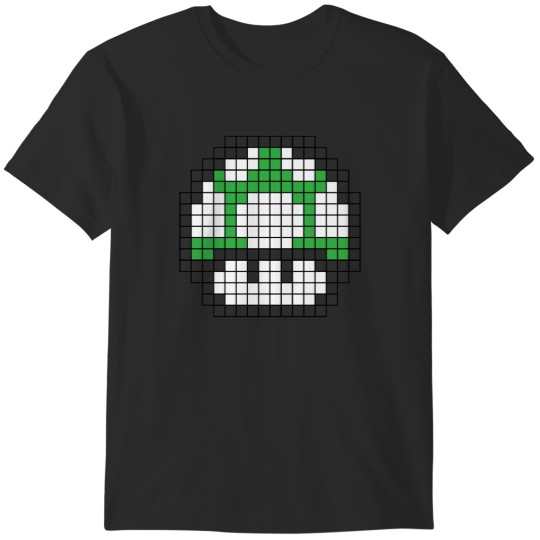 Discover 8Bit - Green Mushroom 1Up T-Shirts