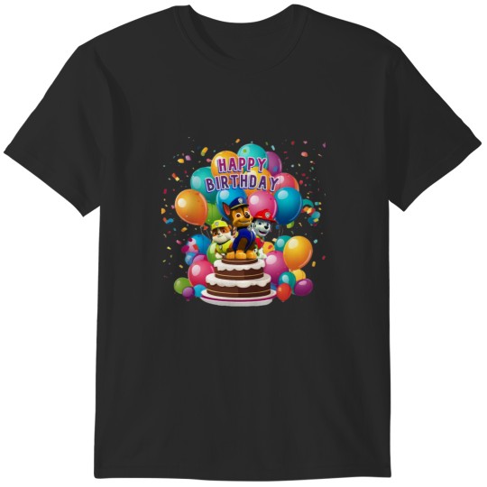 Discover Happy birthday dog patrol, mighty pups T-Shirts