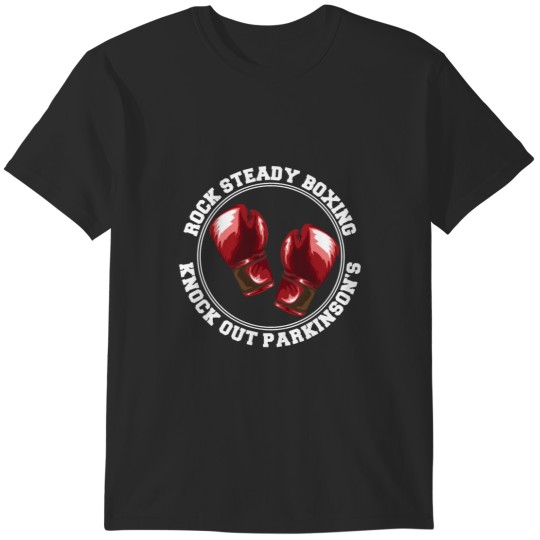 Discover ROCK STEADY BOXING KNOCK OUT PARKINSONS FIGHTER RED GLOVES T-Shirts